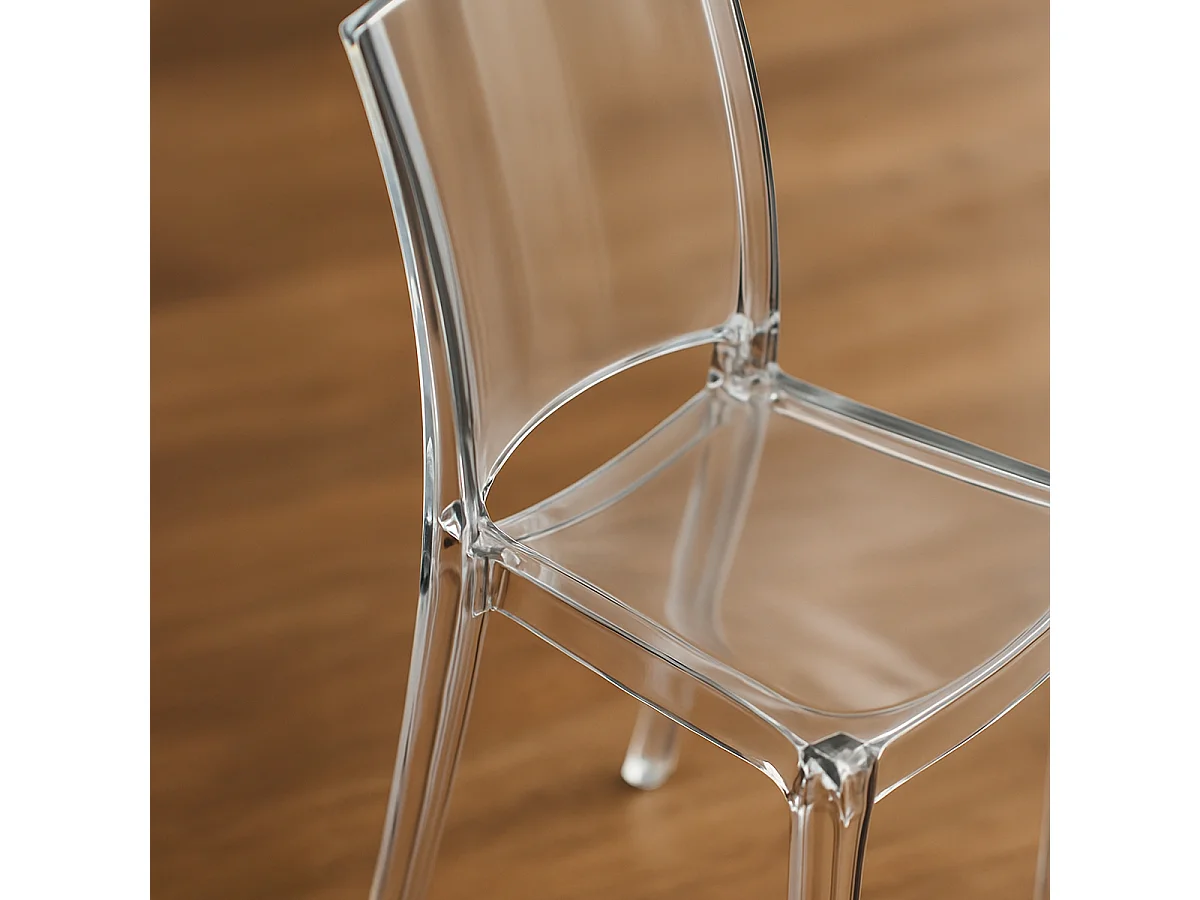 Chaise transparente salle à manger bar empilable B-Side Grand Soleil - Transparent