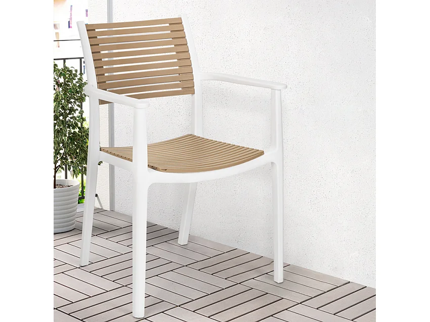 Silla de comedor de diseño para interior y exterior Orion - Beige