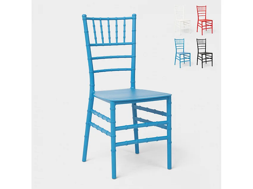 Traditionelle Klassische Designstühle für Restaurantzeremonien und Hochzeiten Chiavarina X - Blau