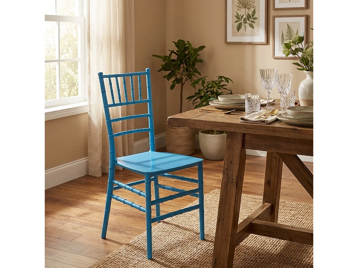 Traditionelle Klassische Designstühle für Restaurantzeremonien und Hochzeiten Chiavarina X - Blau