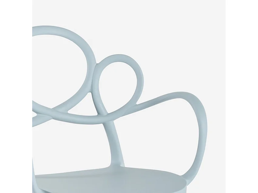 Stilvoller moderner Designstuhl aus Polypropylen mit Armlehnen Derby - Hellblau