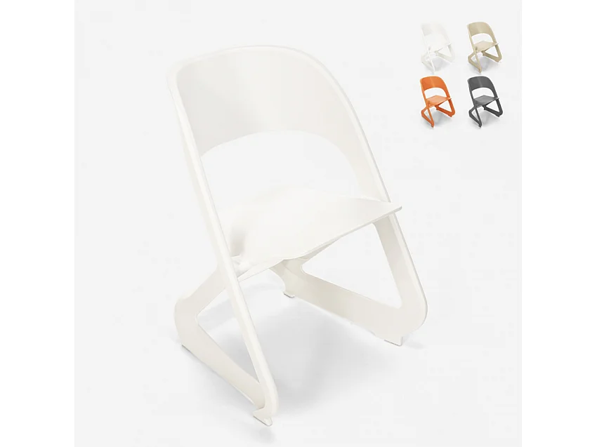 Silla de diseño apilable para bares, fiestas y eventos públicos plástico Nest - Blanco