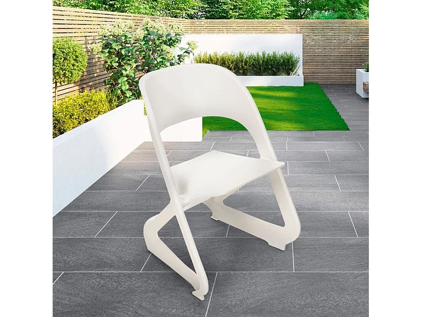 Silla de diseño apilable para bares, fiestas y eventos públicos plástico Nest - Blanco