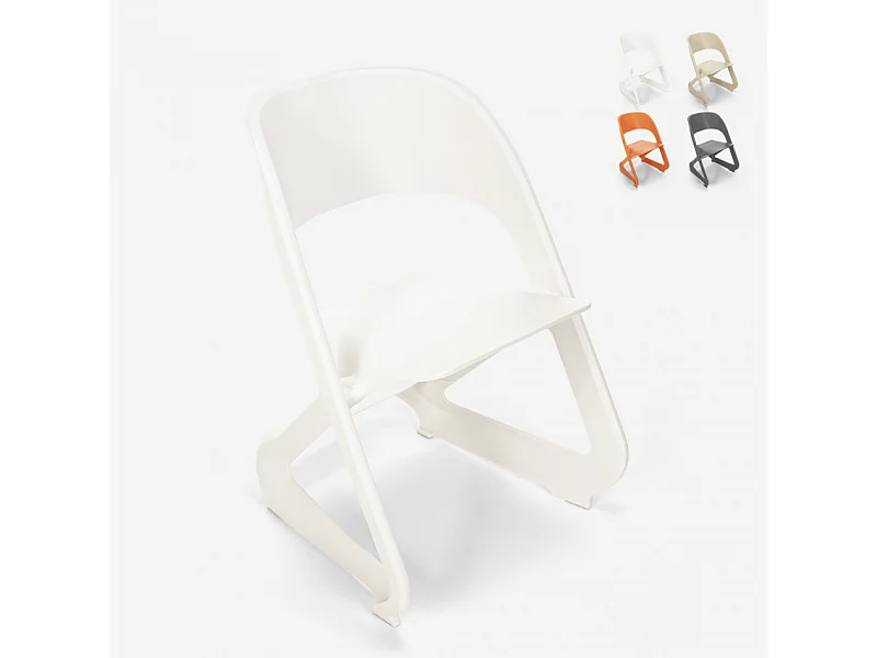 Silla de diseño apilable para bares, fiestas y eventos públicos plástico Nest - Blanco