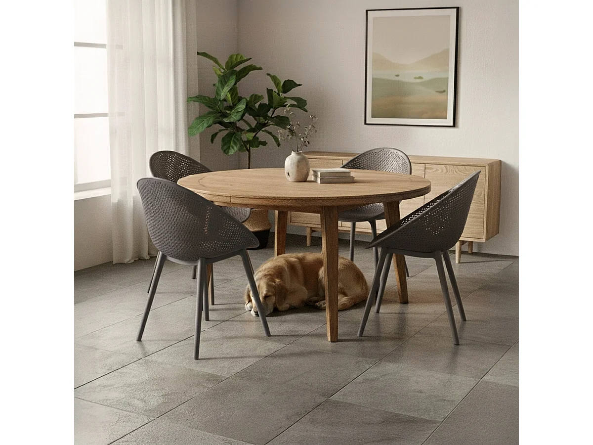 Moderner Stuhl für Esszimmer der Garten, Küche, Außenbereich Arielle - Dunkel Grau