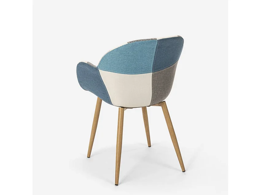 Chaise patchwork de cuisine salon design nordique patchwork Finch - Patchwork 5