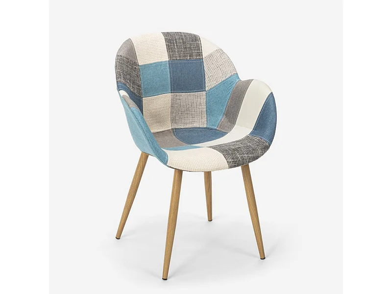 Sedia poltrona design patchwork nordico salotto cucina studio Finch - Patchwork 5