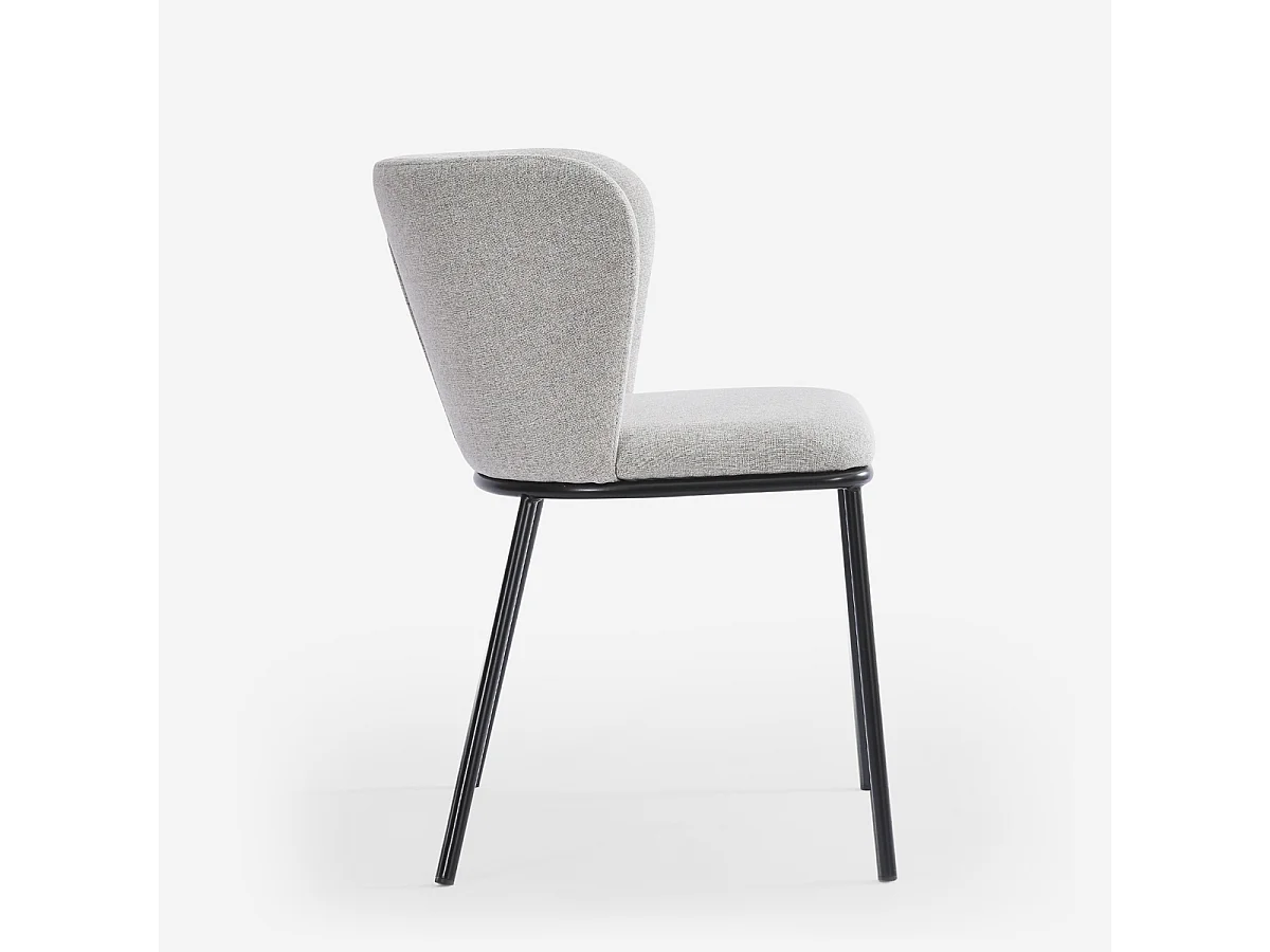 Stuhl für das Esszimmer in modernem Design aus Stoff mit schwarzen Beinen Lasta - Hellgrau