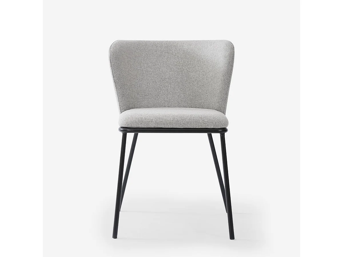 Stuhl für das Esszimmer in modernem Design aus Stoff mit schwarzen Beinen Lasta - Hellgrau