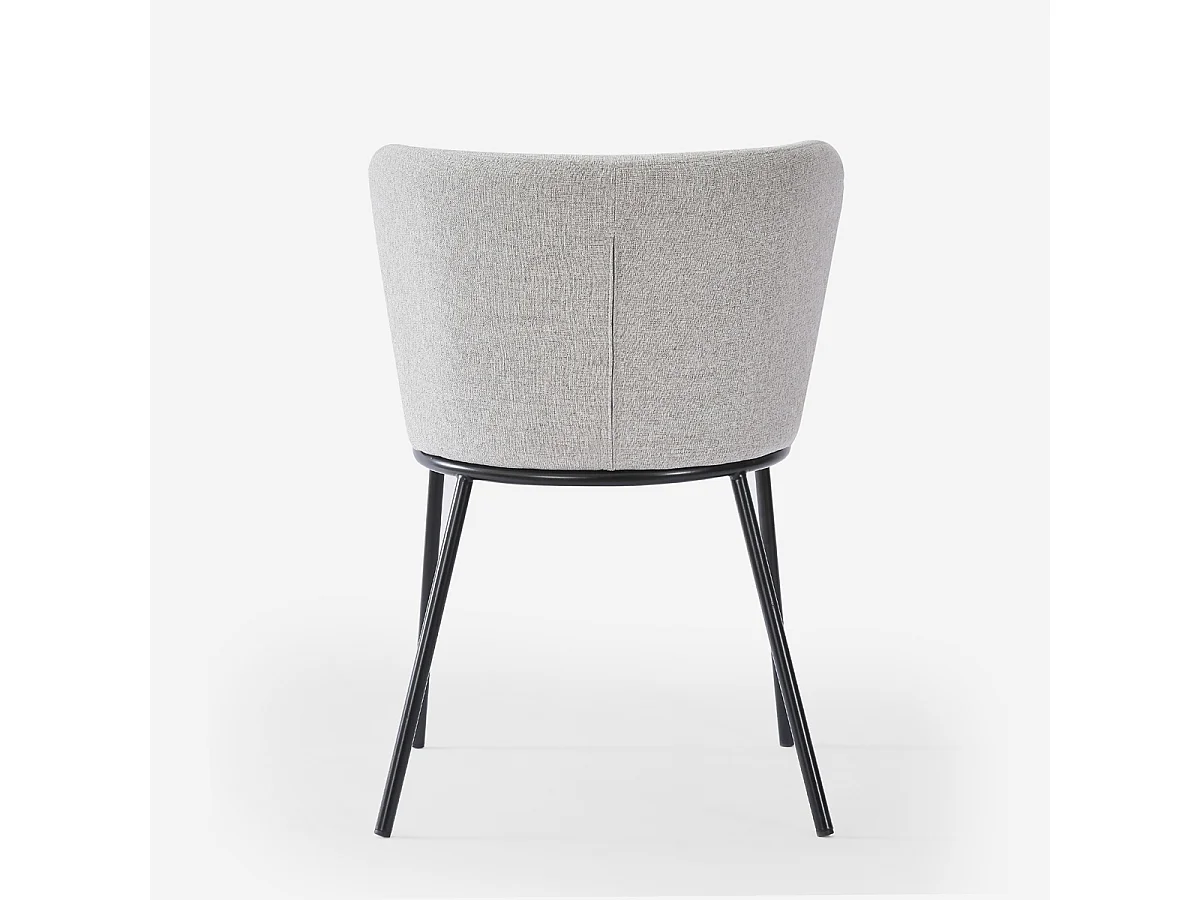 Stuhl für das Esszimmer in modernem Design aus Stoff mit schwarzen Beinen Lasta - Hellgrau