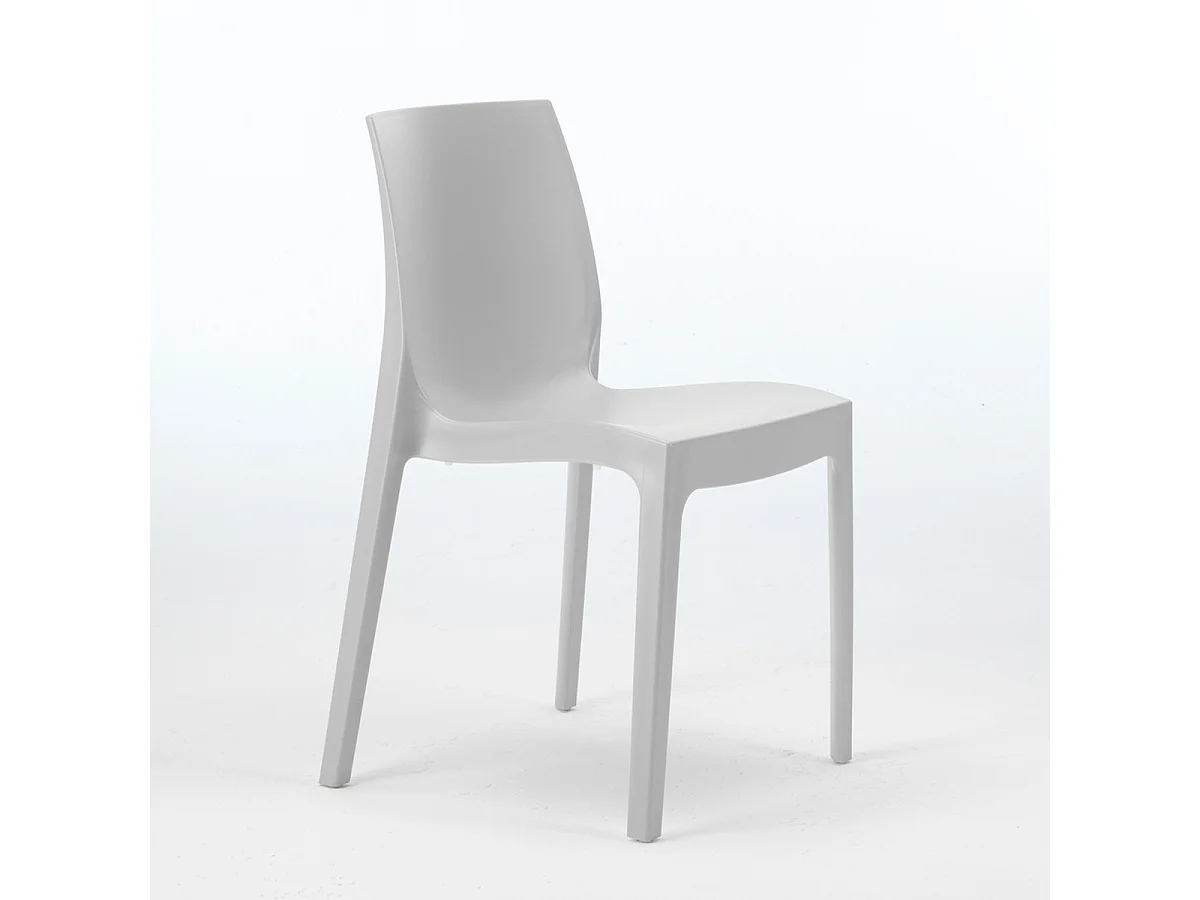Chaise en polypropylène empilable Salle à Manger café bar Rome Grand Soleil - Gris