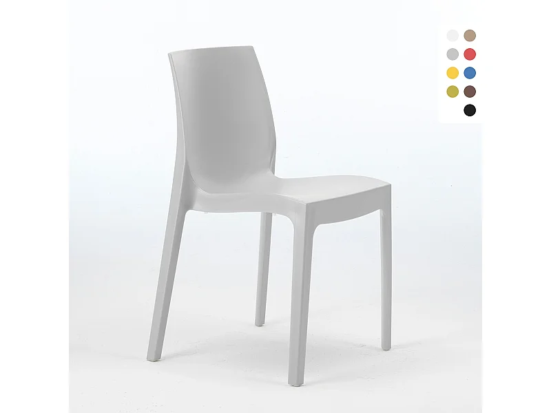 Sedie polipropilene impilabile cucina casa bar Rome Grand Soleil - Grigio