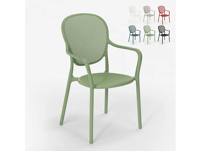 Stuhl in modernem Design aus Polypropylen für Küche Bar Restaurant und Außen Clara - Dunkel Grün