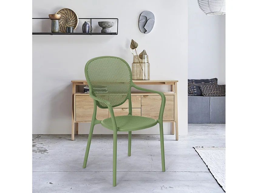 Stuhl in modernem Design aus Polypropylen für Küche Bar Restaurant und Außen Clara - Dunkel Grün