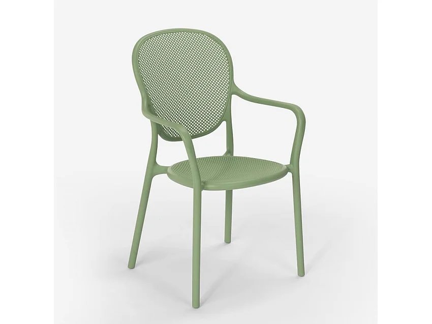 Stuhl in modernem Design aus Polypropylen für Küche Bar Restaurant und Außen Clara - Dunkel Grün