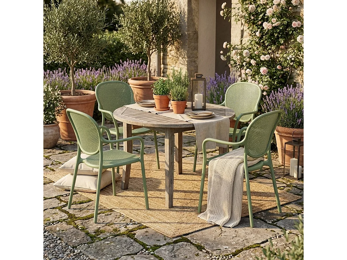 Stuhl in modernem Design aus Polypropylen für Küche Bar Restaurant und Außen Clara - Dunkel Grün