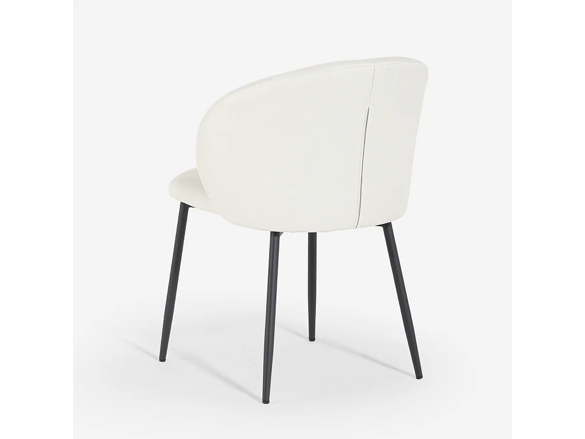 Moderner Esszimmer- und Küchenstuhl aus Designstoff Kadim - Weiß