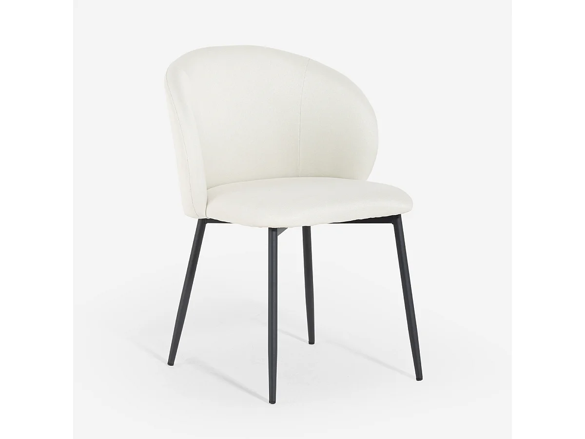 Moderner Esszimmer- und Küchenstuhl aus Designstoff Kadim - Weiß