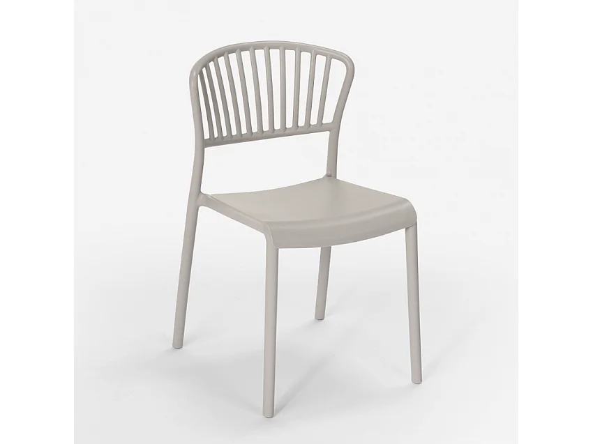 Stuhl in modernem Design aus Polypropylen für Küche Bar Restaurant und Außen Vivienne - Grau