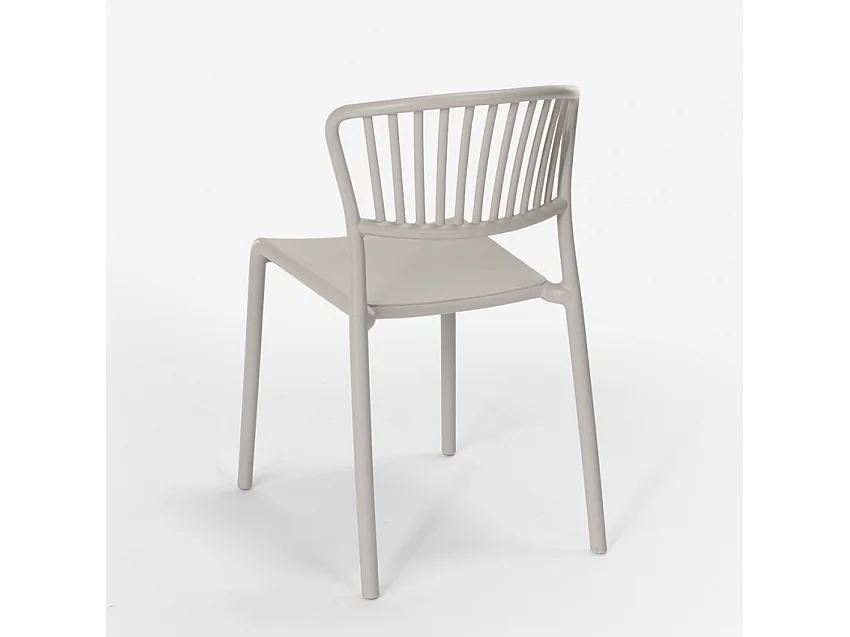 Stuhl in modernem Design aus Polypropylen für Küche Bar Restaurant und Außen Vivienne - Grau