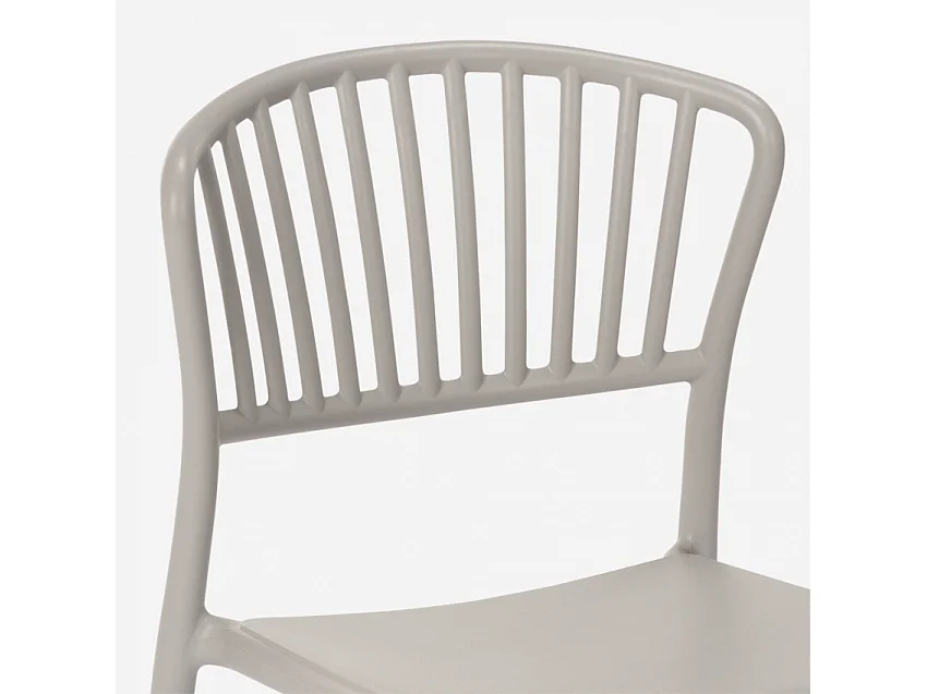 Stuhl in modernem Design aus Polypropylen für Küche Bar Restaurant und Außen Vivienne - Grau