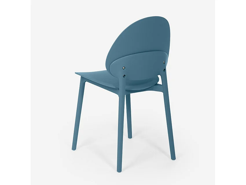 Chaise de cuisine salon et jardin moderne en polypropylène Gladys - Bleu Foncé