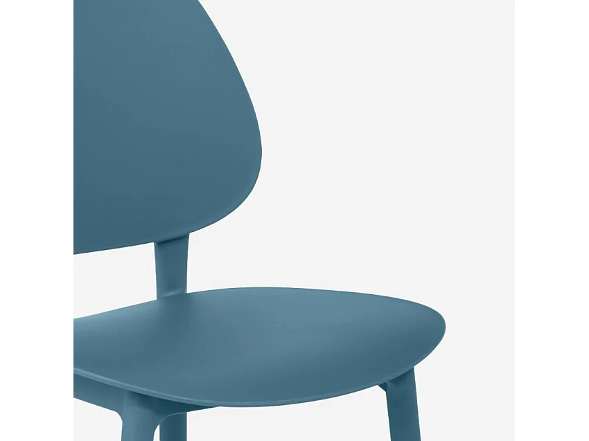 Chaise de cuisine salon et jardin moderne en polypropylène Gladys - Bleu Foncé