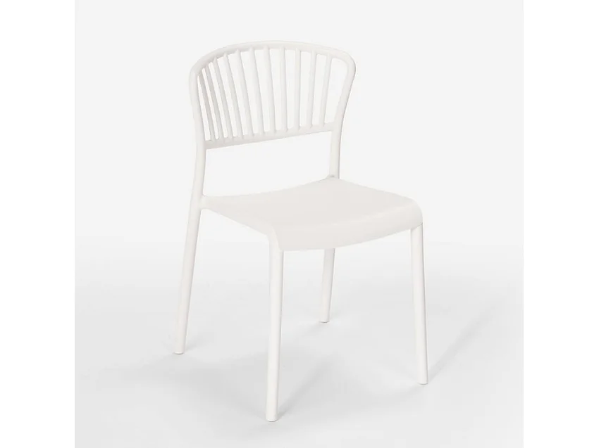 Silla de comedor de diseño moderno para interiores y exteriores Vivienne - Blanco