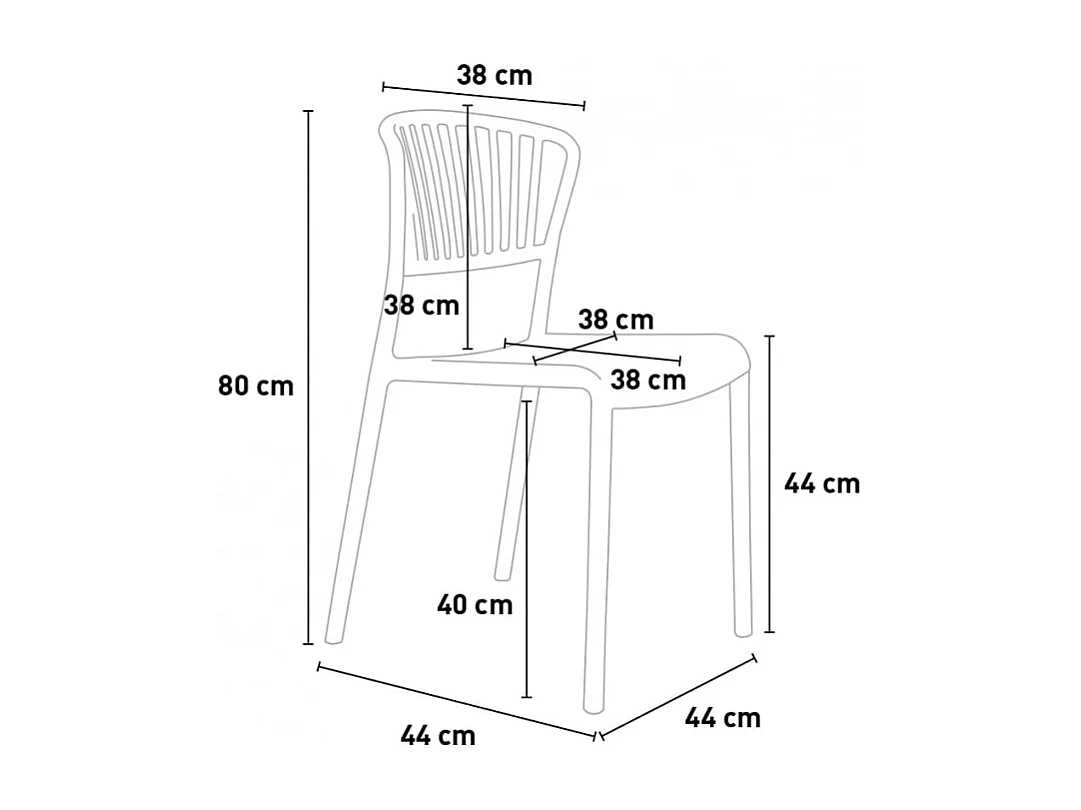 Silla de comedor de diseño moderno para interiores y exteriores Vivienne - Blanco