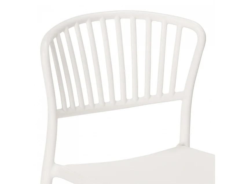 Chaise de cuisine bar restaurant extérieur au design moderne en polypropylène Vivienne - Blanc