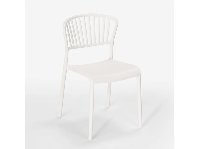Silla de comedor de diseño moderno para interiores y exteriores Vivienne - Blanco