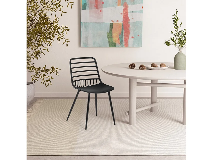 Sedie moderne cucina sala da pranzo bar ristorante polipropilene Lenny - Nero