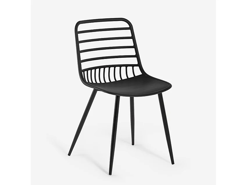Sedie moderne cucina sala da pranzo bar ristorante polipropilene Lenny - Nero