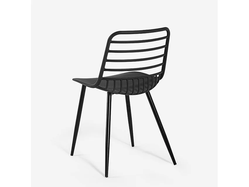 Moderne Stühle aus Polypropylen für Küche, Esszimmer, Bar Lenny - Schwarz