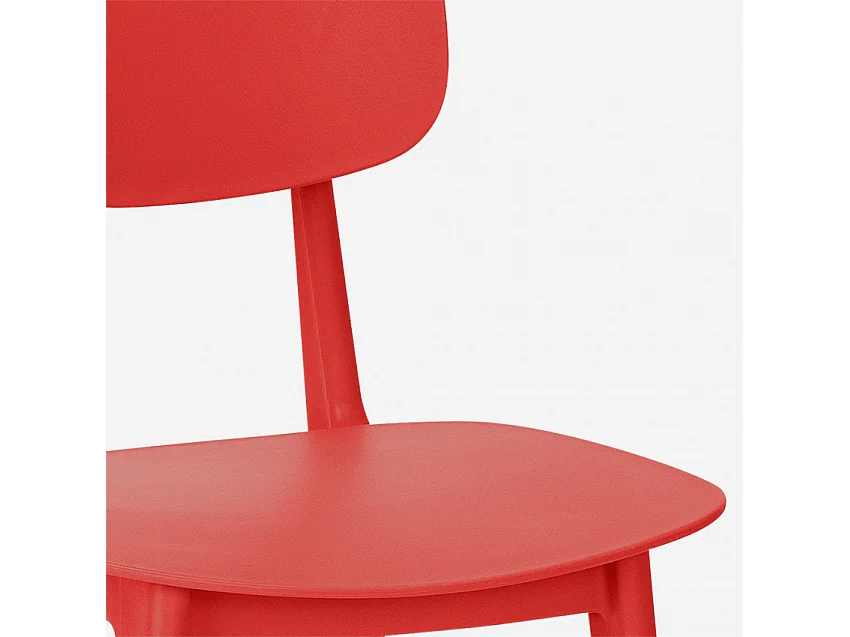 Silla de polipropileno de diseño moderno para cocina, jardín, bar, restaurante Geer - Rojo