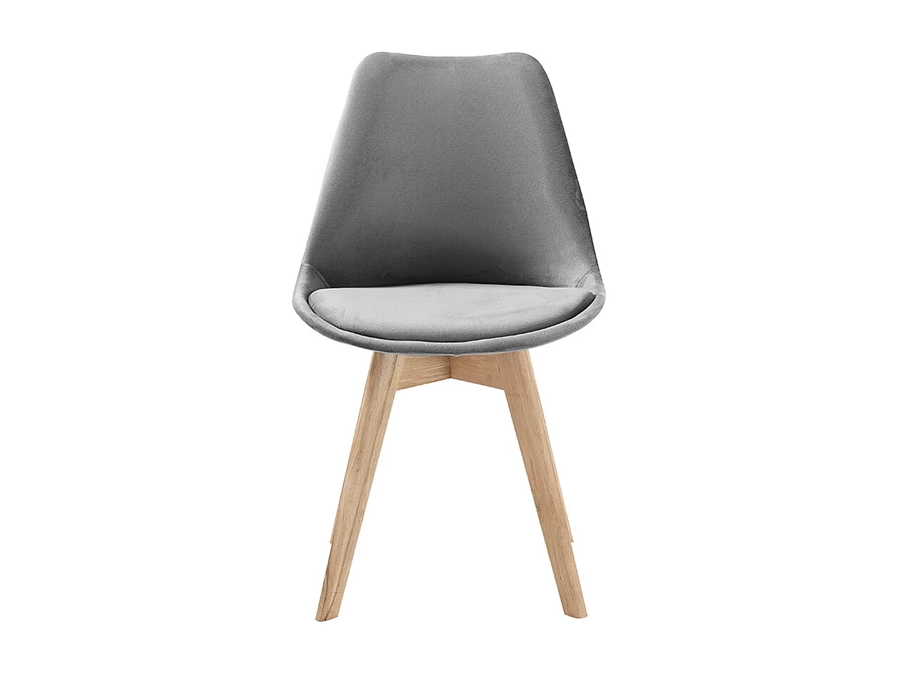 Wohnzimmer- Küchenstühle 4er Set aus Samt im skandinavischen Stil Smart Soft - Grau