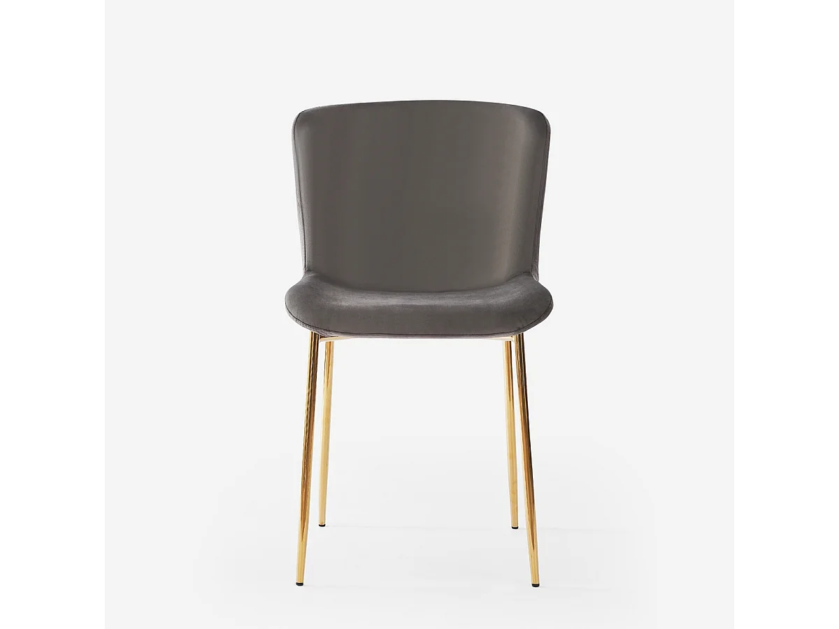 Stuhl aus Stoff Design Esszimmer mit goldfarbenen Beinen Virin - Grau
