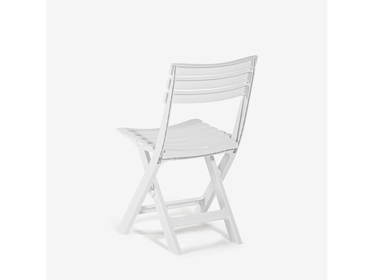 Sedia pieghevole salvaspazio in polipropilene bianco nero da giardino Closy - Bianco