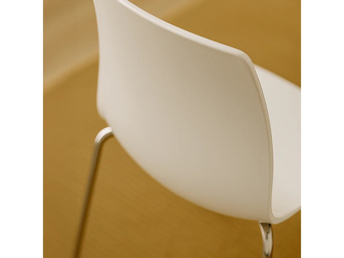 Sedie bar cucina gambe acciaio impilabile Lollipop Grand Soleil - Bianco