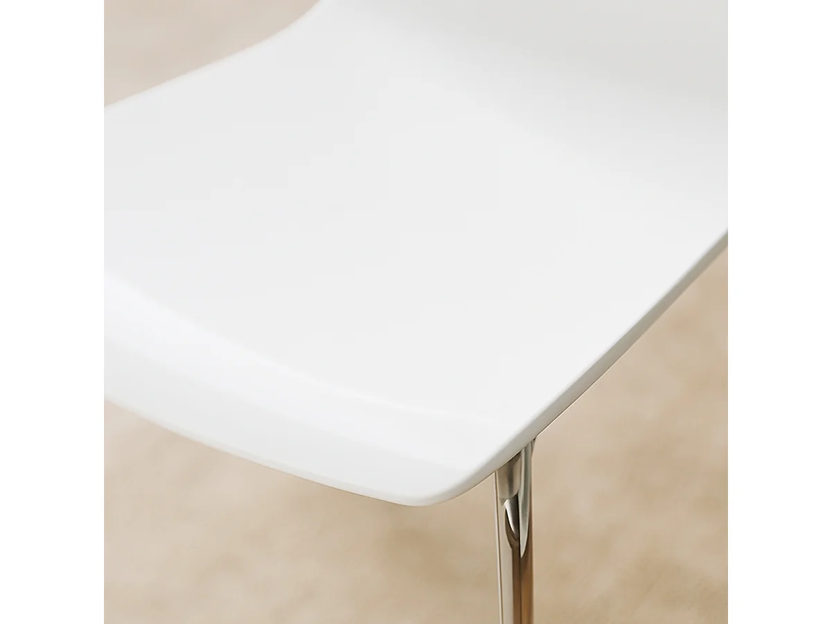 Silla para bar y cocina con soporte de acero apilable Lollipop Grand Soleil - Blanco