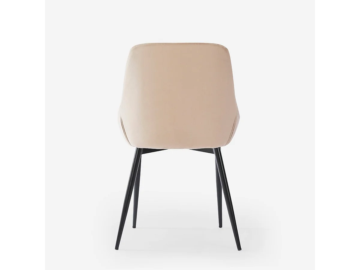 Chaise rembourrée moderne en velours pour cuisine salle à manger Jarva - Beige