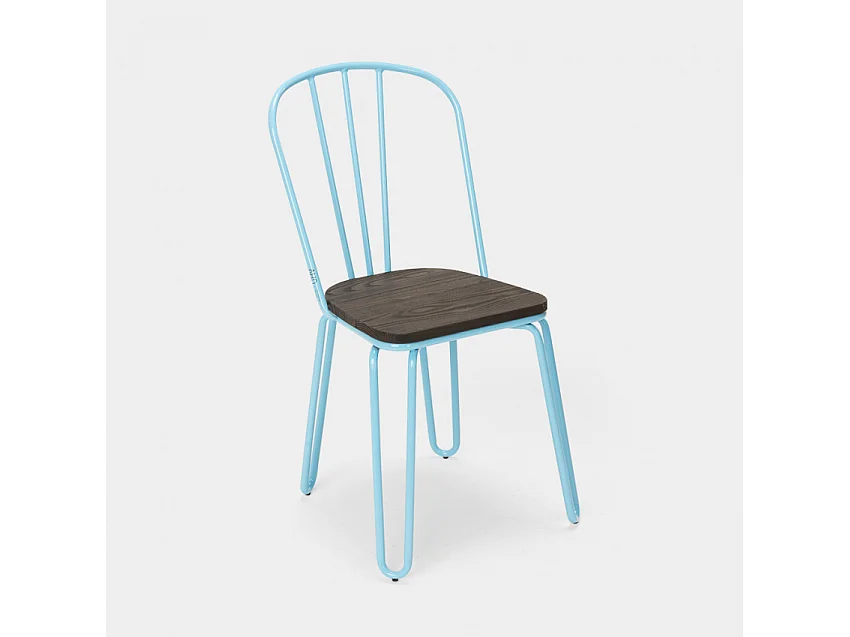 Stuhl für bar- und küche aus stahl im industriestil Ferrum - Hellblau