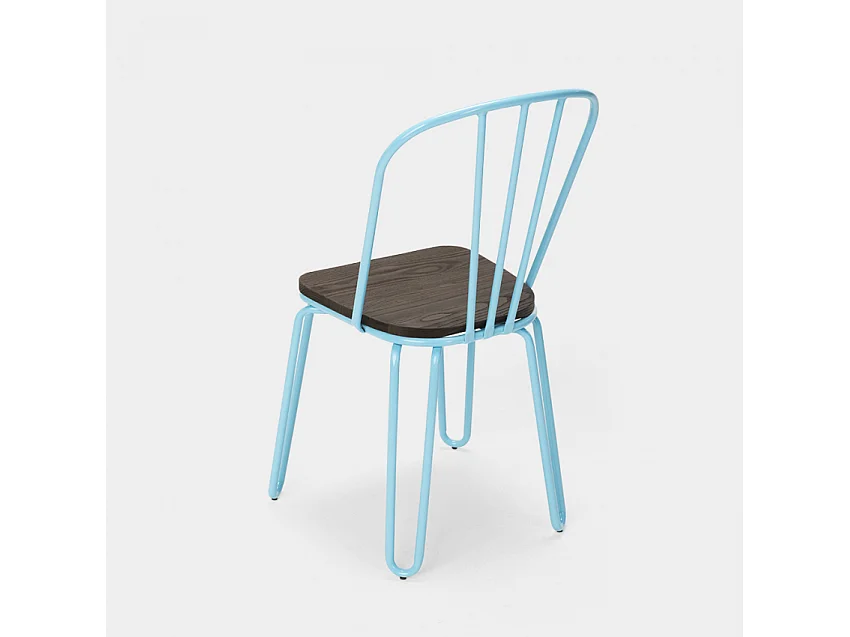 Stuhl für bar- und küche aus stahl im industriestil Ferrum - Hellblau