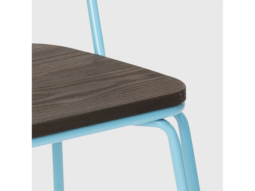 Stuhl für bar- und küche aus stahl im industriestil Ferrum - Hellblau