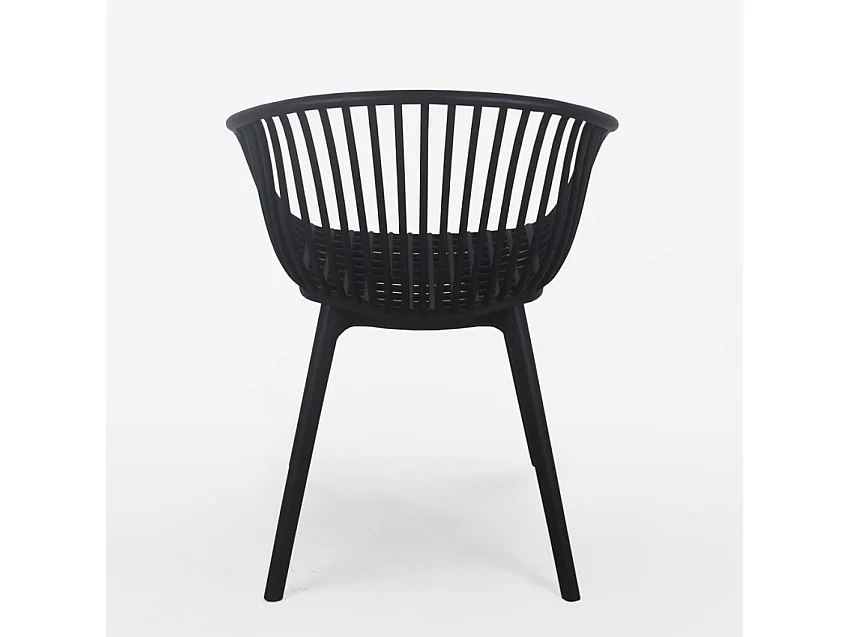 Sedia moderna con braccioli per sala da pranzo cucina giardino Philis - Nero