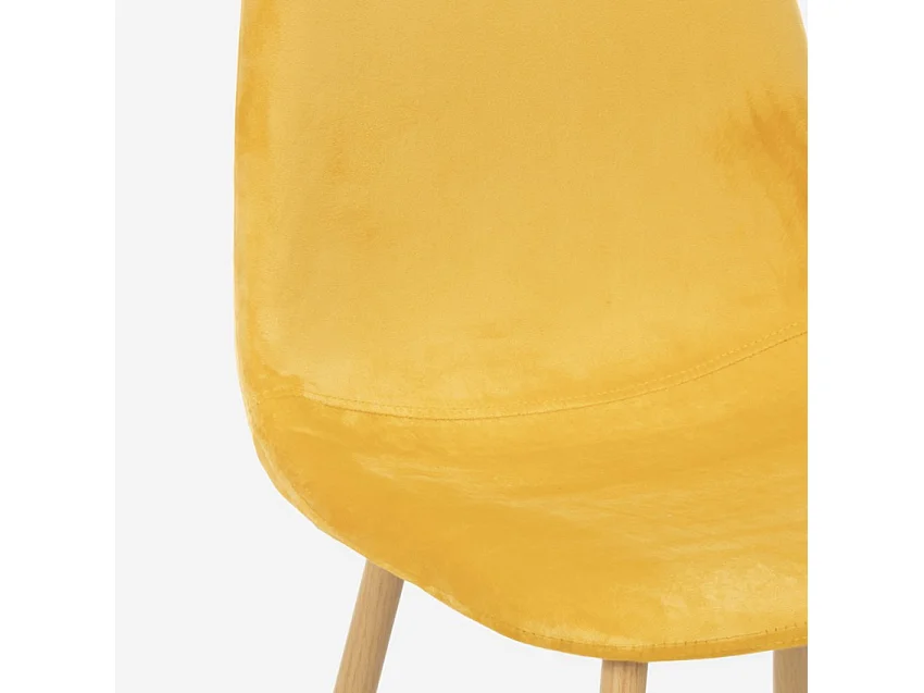 Sedia design nordico gambe legno tessuto cucina bar ristorante Salmon - Giallo