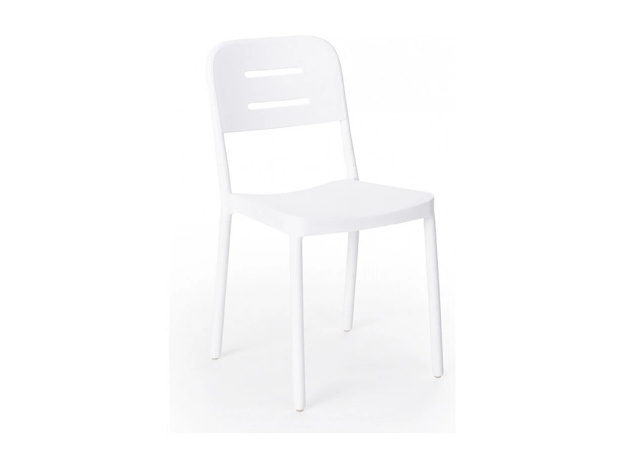 Silla de diseño moderno de polipropileno para bar, cocina, restaurante y jardín Mose - Blanco