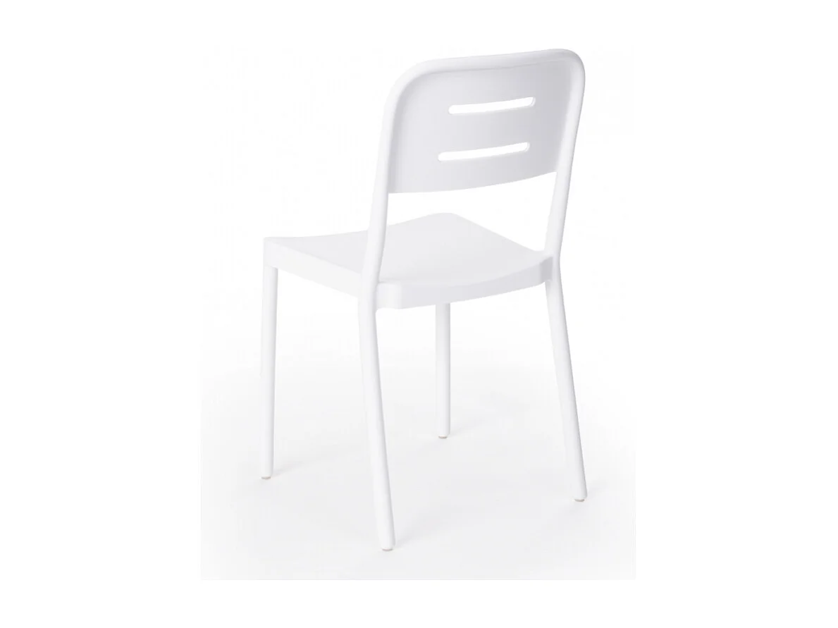 Silla de diseño moderno de polipropileno para bar, cocina, restaurante y jardín Mose - Blanco