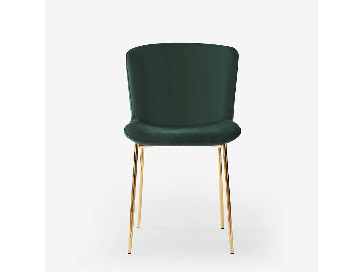 Stuhl aus Stoff Design Esszimmer mit goldfarbenen Beinen Virin - Dunkel Grün