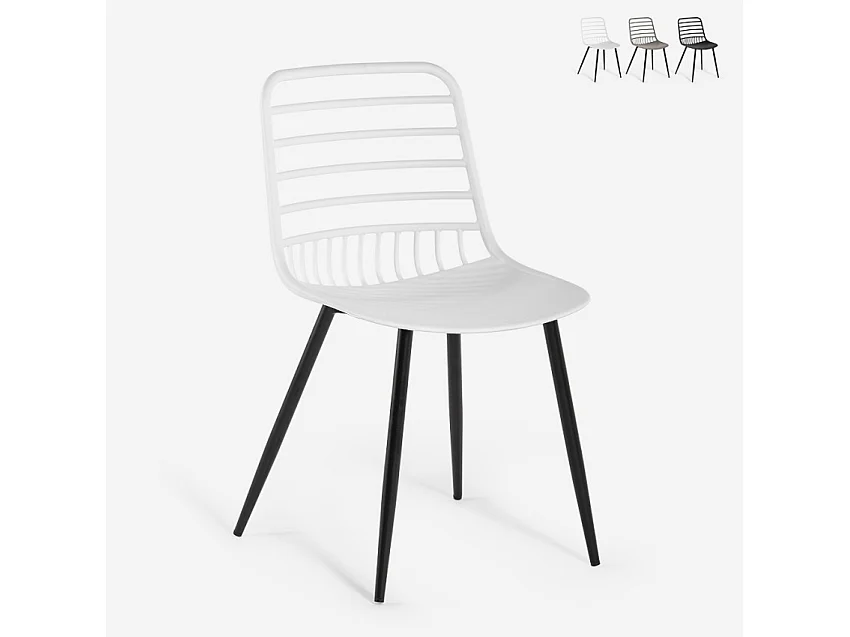 Sedie moderne cucina sala da pranzo bar ristorante polipropilene Lenny - Bianco